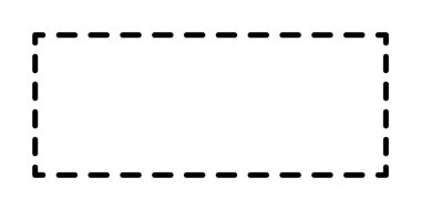 Kesik çizgi kare çerçevesi. beyaz arkaplanda izole.