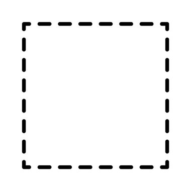 Kesik çizgi kare çerçevesi. beyaz arkaplanda izole.