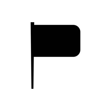 black and white Toothpick flag icon, Black flag icon on a white background. 