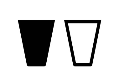 Cam simge, basit vektör tasarımı, siyah beyaz simge.