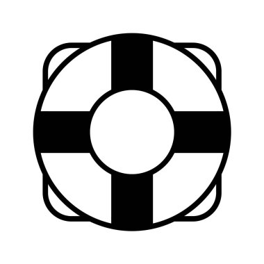 Yaşam şamandırası ana hatları simgesi, dairesel yaşam şamandırası simgesi ve basit bir tasarımı var.. 