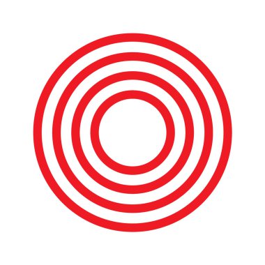 red circle frame icon. isolated on white background, The red color is bold.