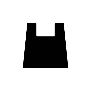 shopping bag icon, Black silhouette of a shopping bag with a minimalist design against a white background. 