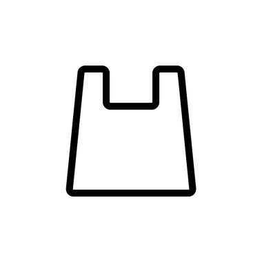 shopping bag outline icon, Minimalist outline icon of a shopping bag.