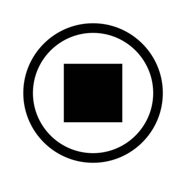 Stop button icon, set against a white background. 
