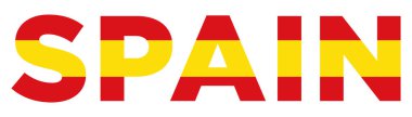 SPAIN flag text font typography.