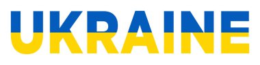 UKRAINE flag text font typography.