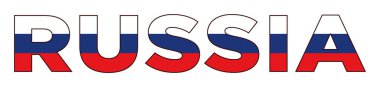 RUSSIA flag text font typography.