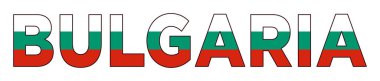 BULGARIA flag text font typography.