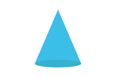 3d koni matematikte üç boyutlu geometrik bir şekildir, bir mavi 3 boyutlu koni beyaz bir arkaplan üzerine kuruludur.. 