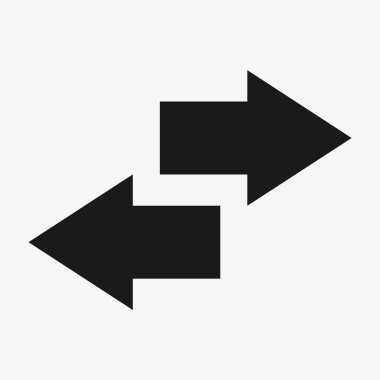 Directional arrow icons: Black arrows indicating transfer. Left and right line arrows representing exchange. Swap icon with two directional arrows.