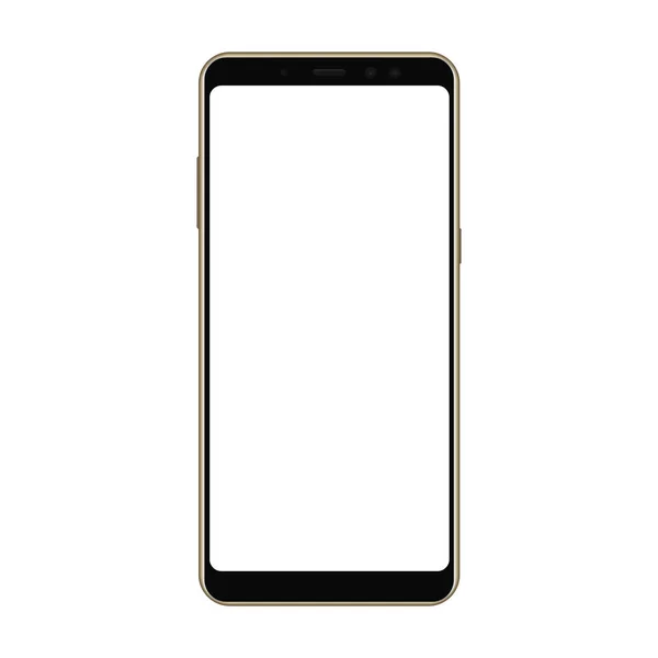 Frameless smartphone mock up with blank screen — Stock Vector