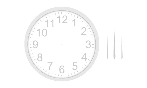 Bianco vuoto orologio rotondo faccia mockup — Vettoriale Stock