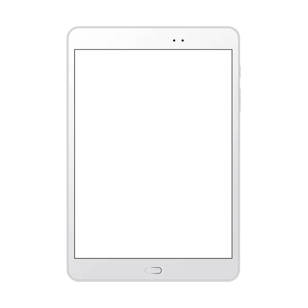 Modèle de tablette blanche avec écran blanc — Image vectorielle