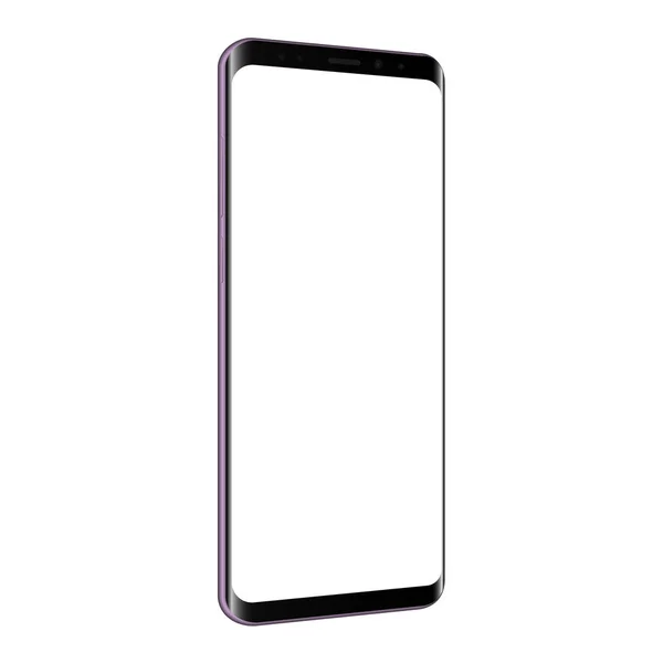 Cellphone mock up met leeg scherm - links perspectief bekijken — Stockvector