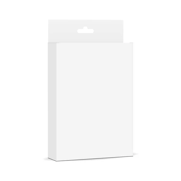 ハンガー - 半分のサイドビューとモックアップ空白の長方形の箱 — ストックベクタ