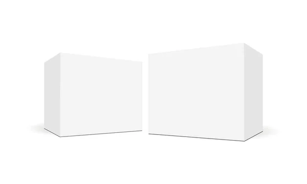 Białe puste kwadraty z boku Widok perspektywiczny — Wektor stockowy