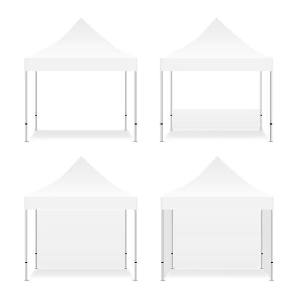 Quatre tentes carrées vides isolées — Image vectorielle