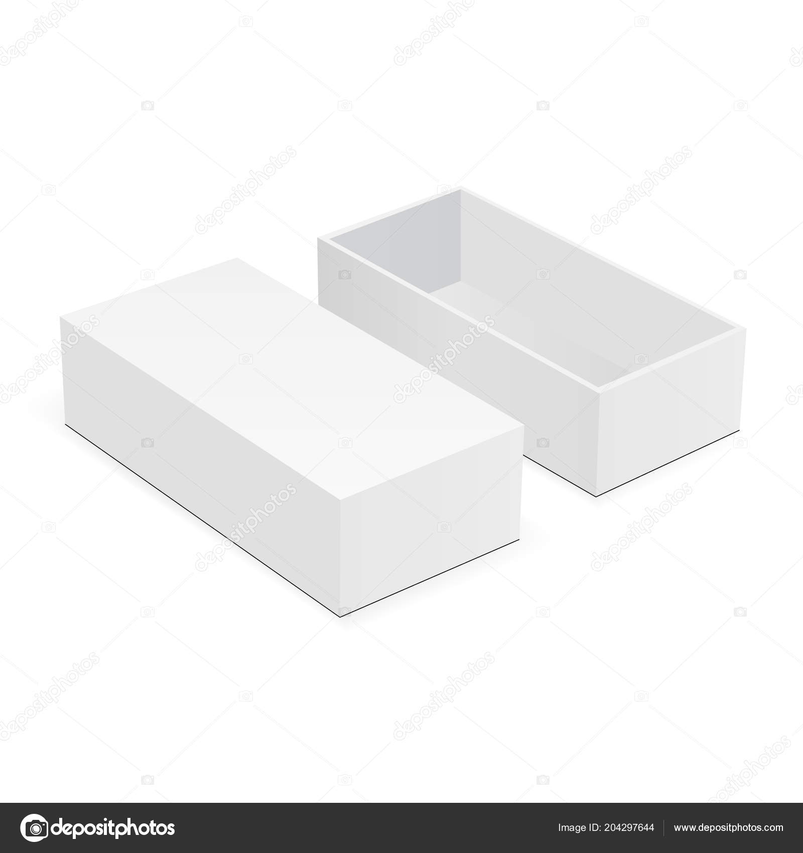 Blank rectangular box mock up with lid Stock Vector Image by ...