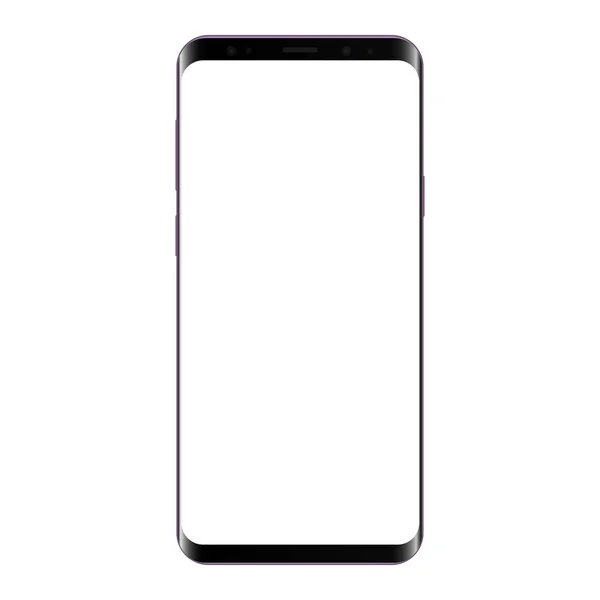Smartphone sem moldura simular com tela em branco - vista frontal — Vetor de Stock
