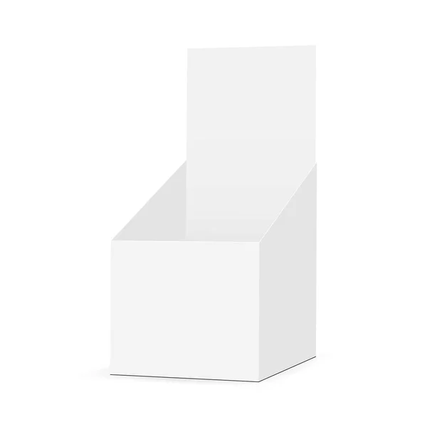 Vit kartong uppvisning låda mock upp — Stock vektor