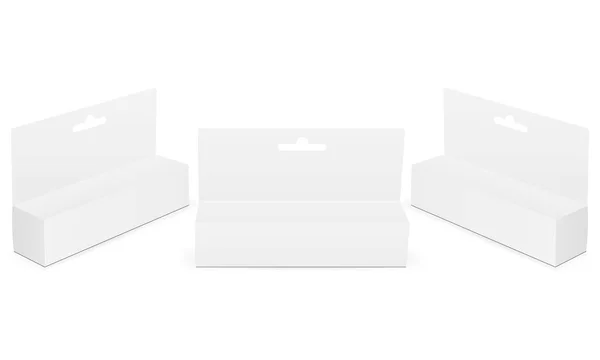 Colgador caja maqueta conjunto aislado sobre fondo blanco — Vector de stock