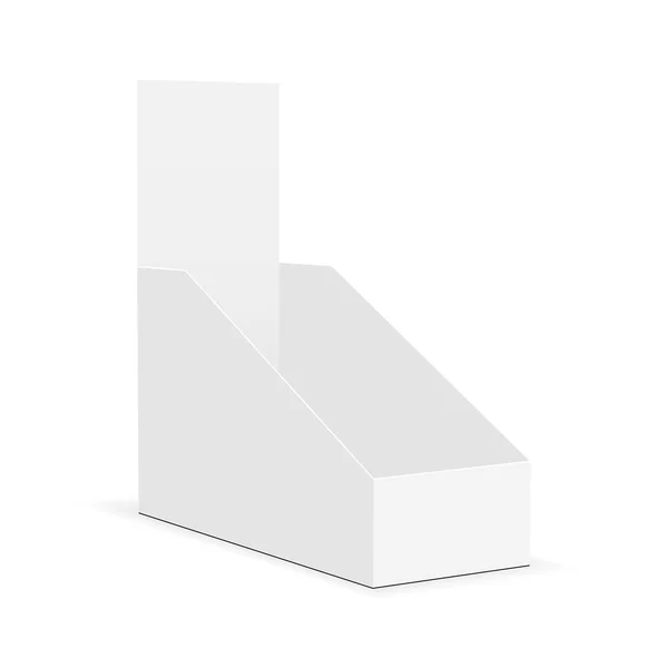 Caja de visualización en blanco maqueta aislado sobre fondo blanco — Vector de stock