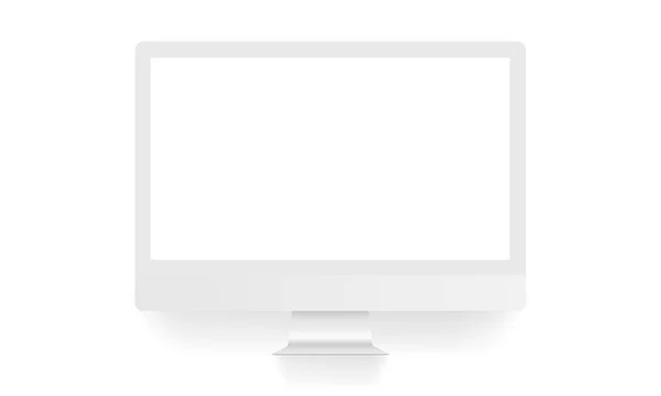 Monitor de computador limpo simular vista frontal —  Vetores de Stock