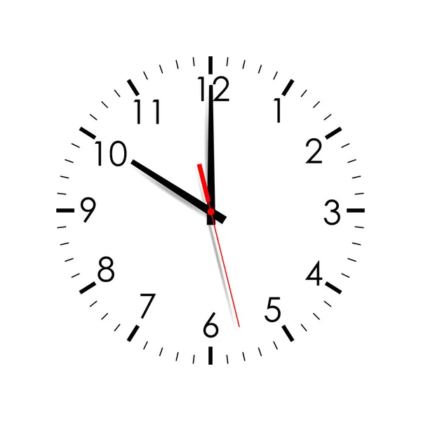 Orologio volto isolato su sfondo bianco. A ore 10. — Vettoriale Stock