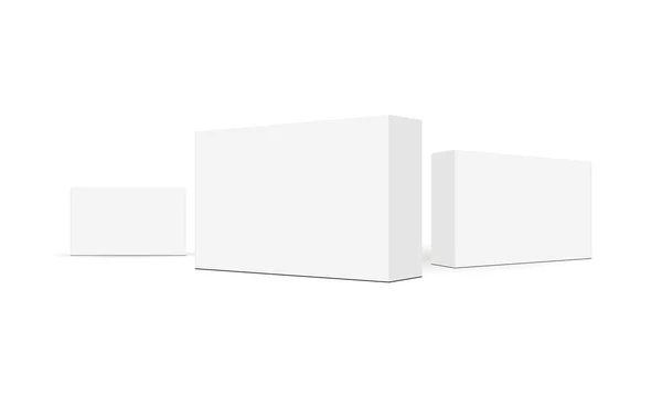 Conjunto de cajas de embalaje rectangulares aisladas sobre fondo blanco — Vector de stock