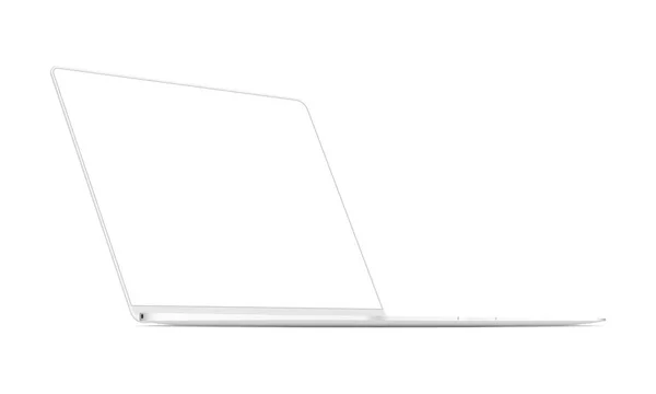 Ordinateur portable blanc maquette avec écran vierge sans cadre — Image vectorielle