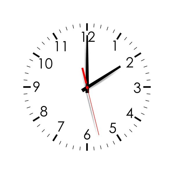 分離された 2 つの時間を示す時計の文字盤 — ストックベクタ