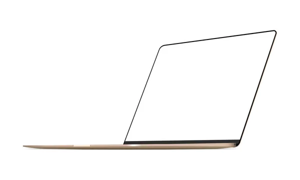 Laptop ouro mockup vista perspectiva direita —  Vetores de Stock