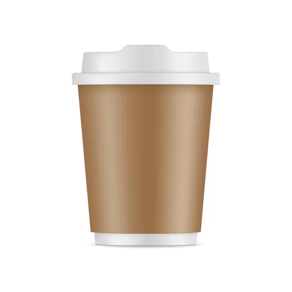 Картонна чашка кави з кришкою ізольована — стоковий вектор