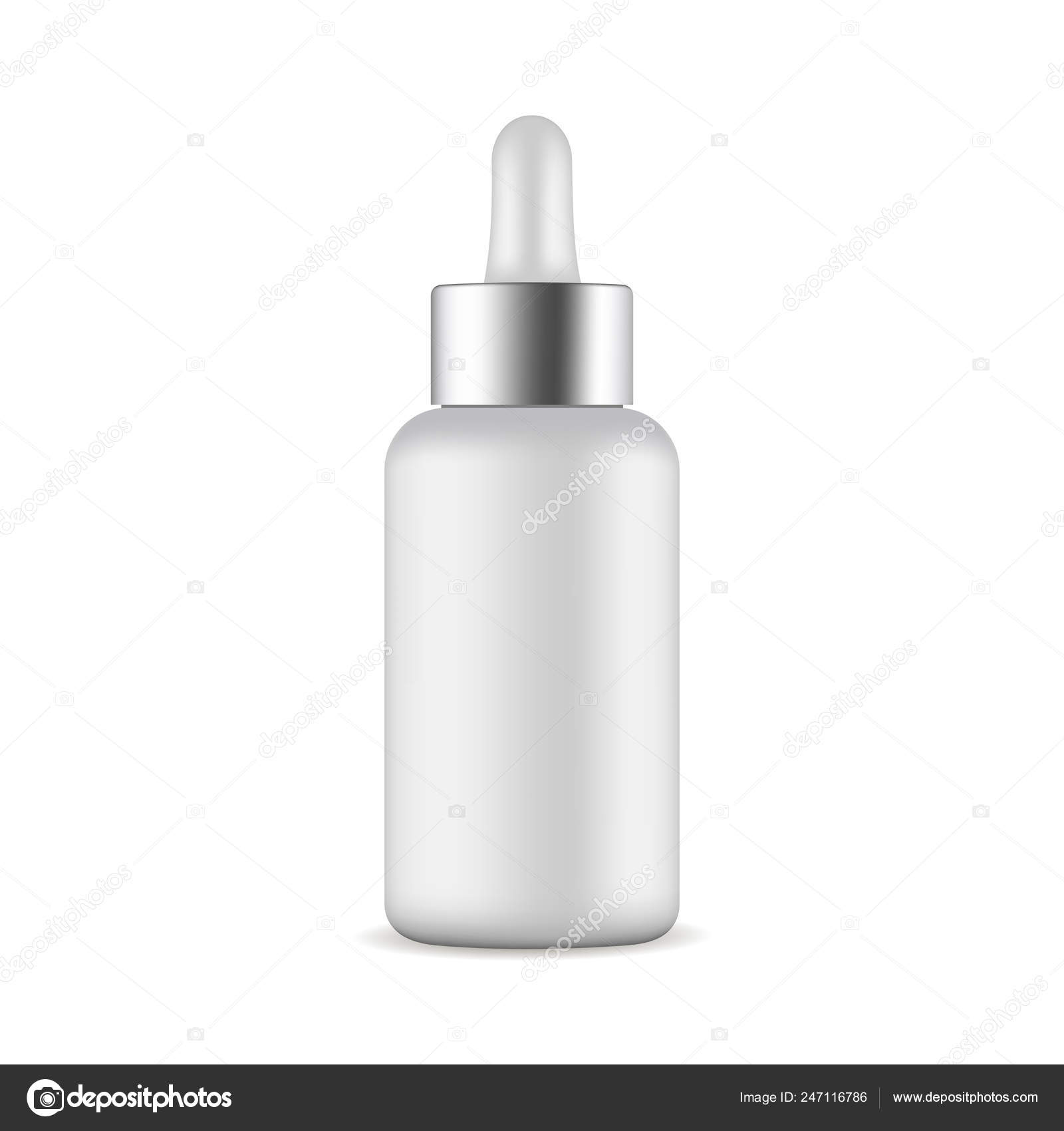 Download Dropper Bottle With Metal Cap Mockup Isolated Vector Image By C Evgeniyzimin Vector Stock 247116786