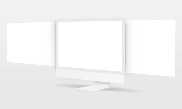 Компьютерный монитор с веб-страницами в формате blank — стоковый вектор