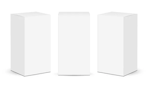 Karton prostokątne pudełka izolowane na białym tle — Wektor stockowy