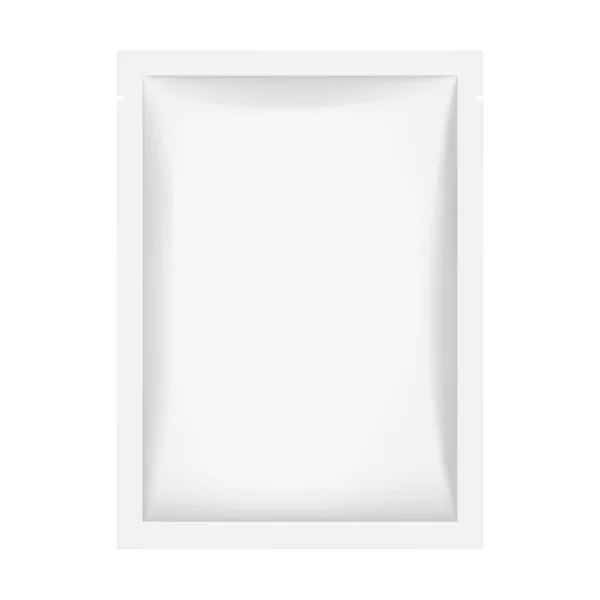 白い背景に隔離された小袋のモックアップ ベクトルイラスト — ストックベクタ