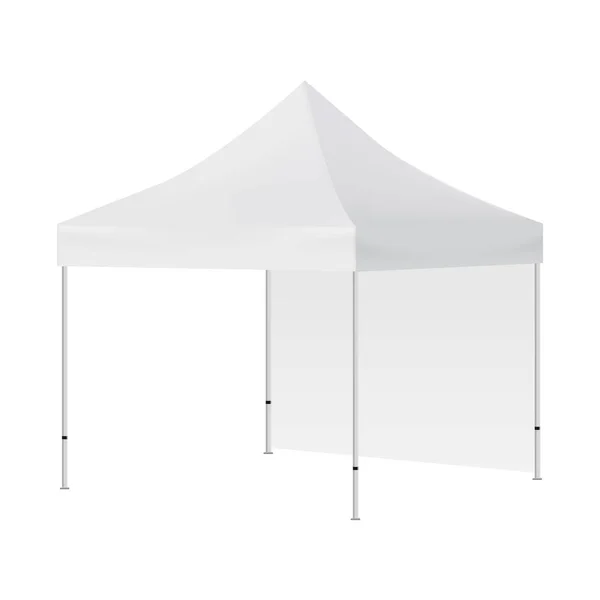 Tenda Quadrada Branco Com Uma Parede Simular Isolado Fundo Branco —  Vetores de Stock