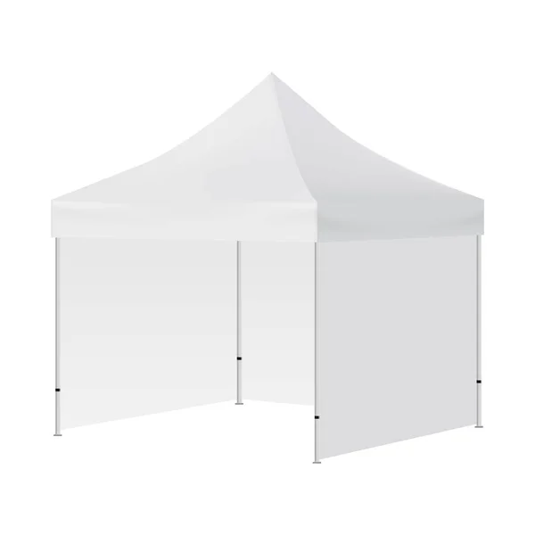 Tenda Quadrada Branco Com Três Paredes Zombar Isolado Fundo Branco —  Vetores de Stock