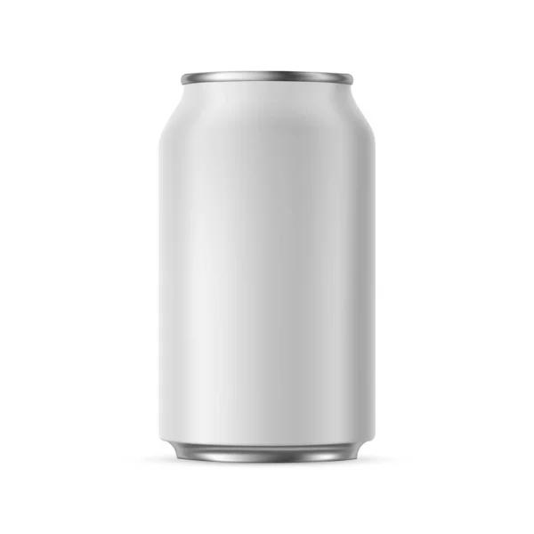 Aluminium Can Mockup 330 Isolated White Background Front View Vector — Stock Vector