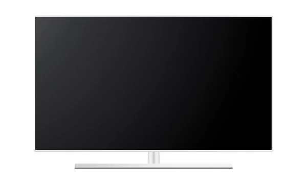 白色宽电视屏幕模型 前视图 矢量插图 — 图库矢量图片