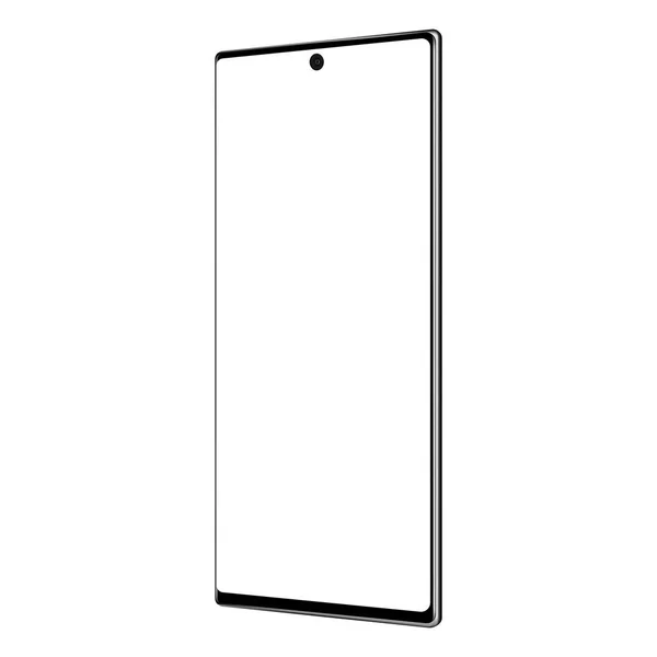 Moderne Frameloze Mobiele Telefoon Mockup Met Perspectief Zijaanzicht Geïsoleerd Witte — Stockvector
