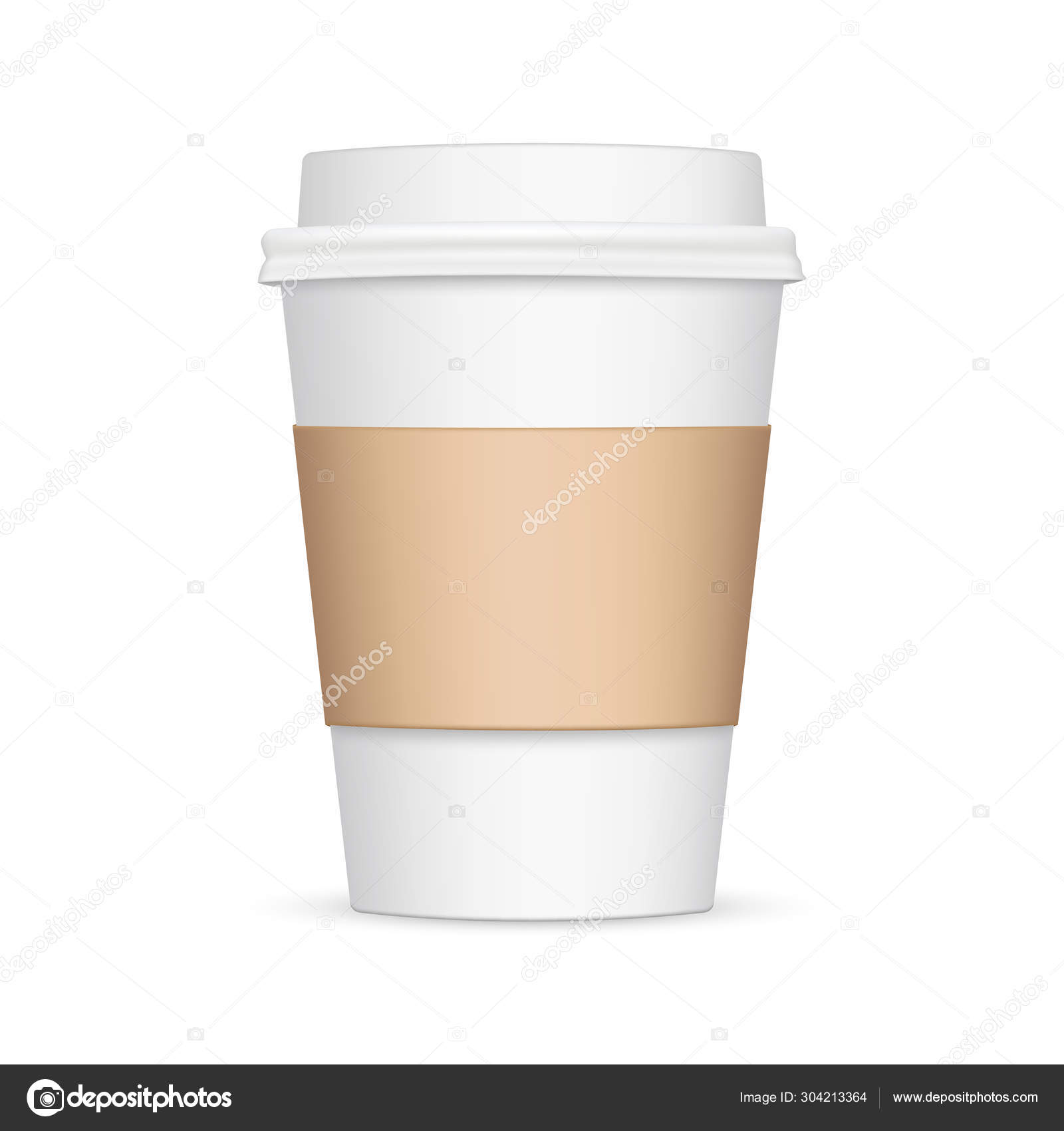 Download Coffee Cup Sleeve Mockup Front View Vector Illustration Vector Image By C Evgeniyzimin Vector Stock 304213364