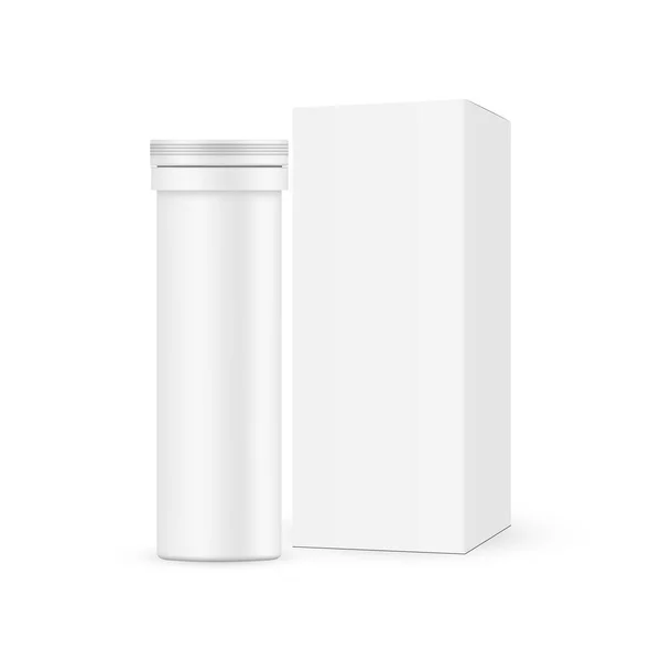 Download Small Effervescent Tablets Tube Paper Box Mockup Isolated White Background Vector Image By C Evgeniyzimin Vector Stock 308133862