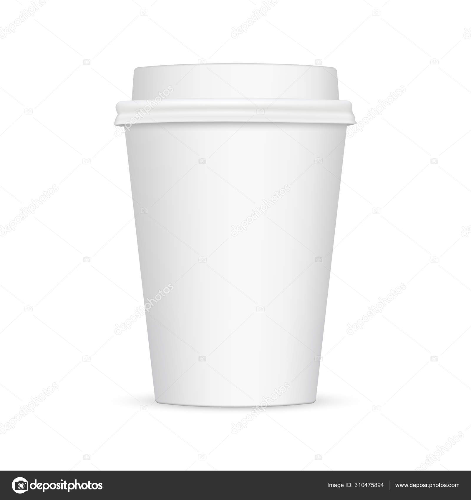 Two Blank Tall Coffee Cups Mockups, Isolated