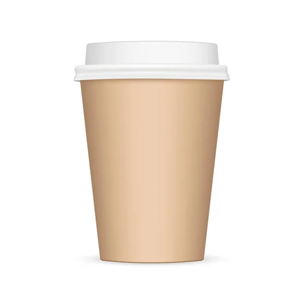 棕色空白咖啡杯模型 正面视图 矢量插图 — 图库矢量图片