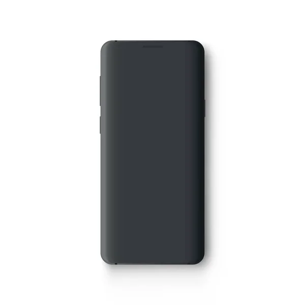 Modèle Téléphone Portable Argile Noire Isolé Sur Fond Blanc Illustration — Image vectorielle
