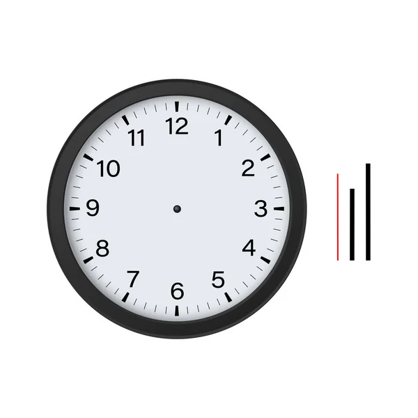 La cara del reloj en blanco se burla de las horas minutos y segundos manecillas aisladas sobre fondo blanco Vector de stock por EvgeniyZimin 224189016