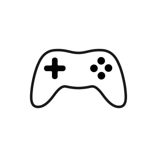 Gamepad Outline Icoon Geïsoleerd Witte Achtergrond Controlepaneel Voor Videospelletjes Vectorillustratie — Stockvector